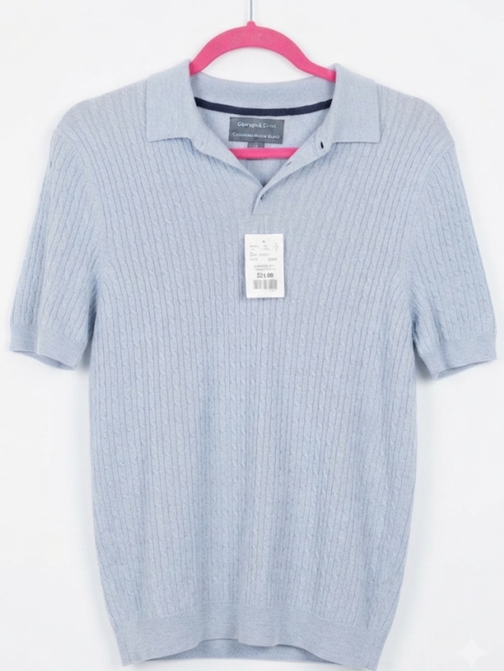Grey Short-Sleeve Polo Sweater